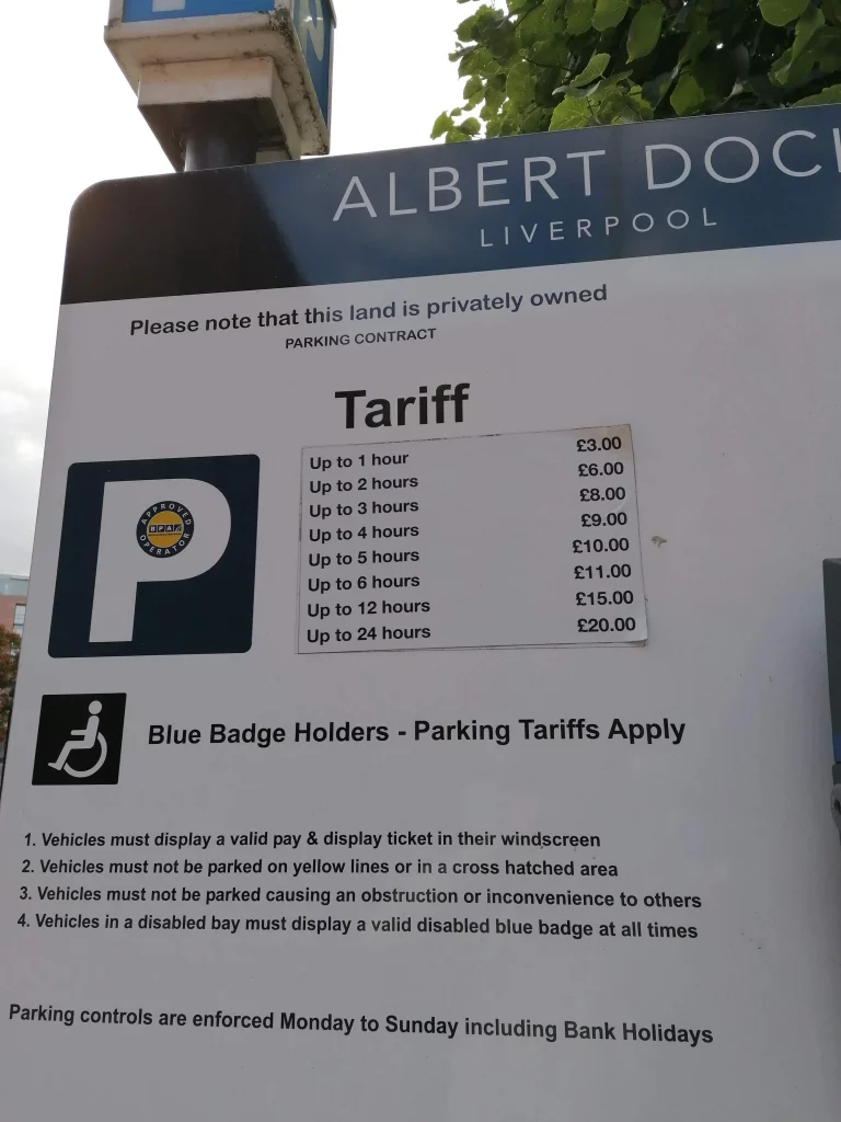 Albert Dock Parking Prices
